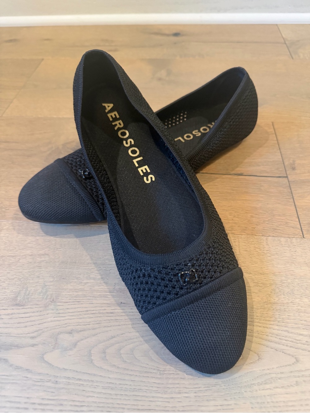 Aerosoles Annelie Women's Black Knit Ballet Flats size 12M